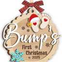 Baby First Christmas Ornaments 2025, New Parents Gifts for Couples, Husband Wife, Double Layers Wooden Ornaments for Christmas Decorations, Unique Gifts for Expecting Moms, Dads