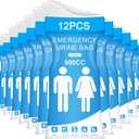 12PCS Disposable Urine Bags,Leakproof Emergency Pee Bag for Travel, Large
