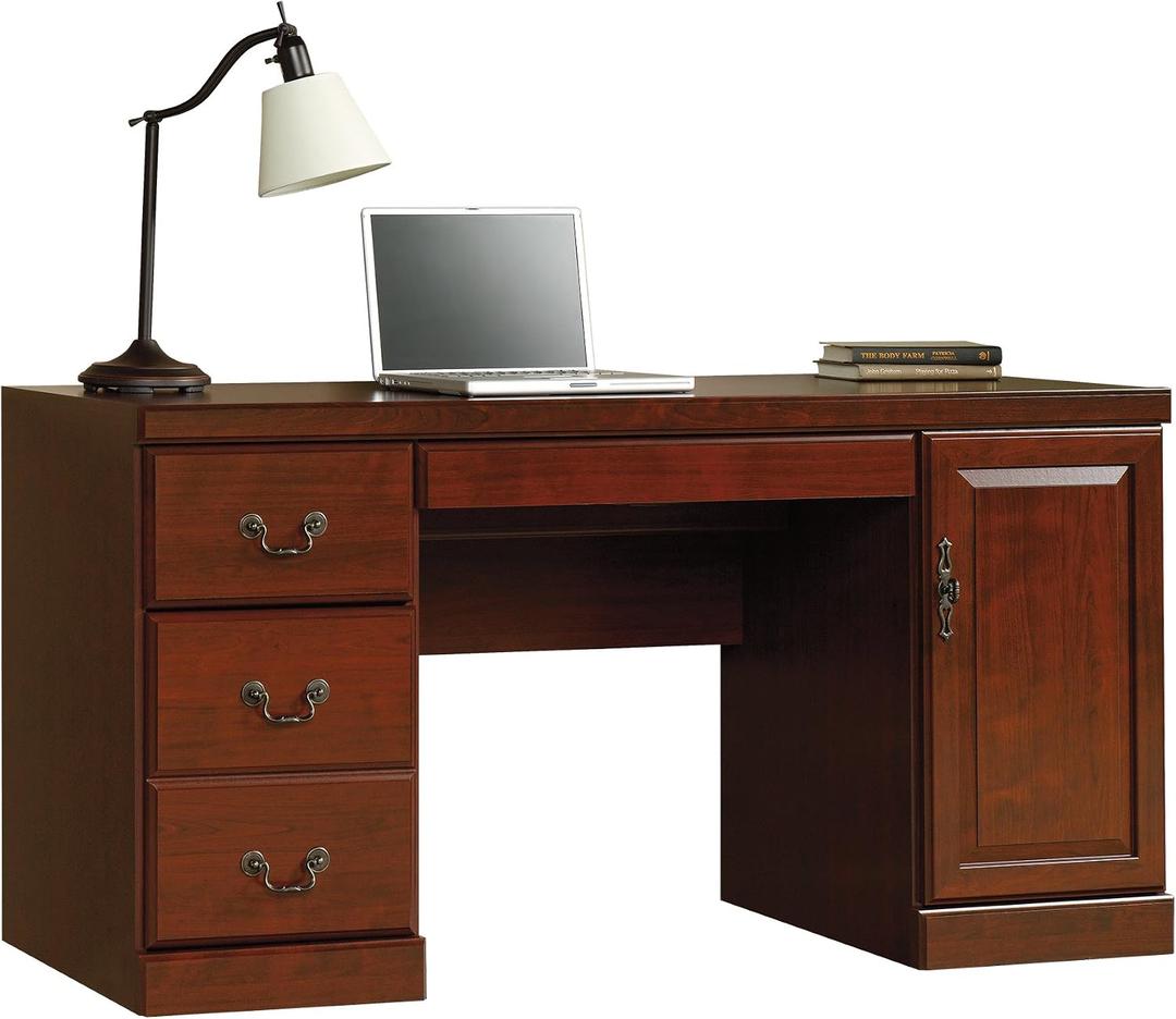 Sauder 404944 Heritage Hill Computer Credenza, Classic Cherry Finish, L: 59.25" x W: 20.47" x H: 30.24"