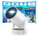 Mini Projector, Projector with Wifi and Bluetooth Built-in Battery 4K Portable Projector for Outdoor Bedroom, Smart Projectors 1080P Compatible with iphone/TV Stick/HDMI/Laptop