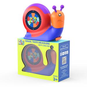 Snail Measure Tape, STEM Educational Tool, Retractable Snail Shaped Measuring Tapes, Child-Safe Gift for Boys & Girls 3+, Blue