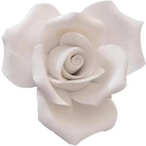 Ceramic Wall Art - 3D Flower Wall Decor, Handmade Porcelain Flower Wall Hanging Sculpture (White Rose, 2.76")