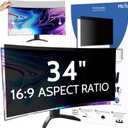 Peslv Computer Privacy Screen 34 Inch for 21:9 Curved Monitor, Removable 34inch Anti Blue Light Anti Glare Monitor Privacy Filter Shield