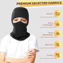 Kids Balaclava Face Mask Ski Mask Full Face Cover Lightweight Windproof UV Protector Neck Gaiter Skiing Cycling Black