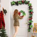 36 Pcs Christmas Bows with Twist Ties 6 Inch Velvet Mesh Ribbon Wreath Glitter Bows for Holidays Wreath Christmas Tree Railings Farmhouse Decoration DIY Craft Gift(Green)