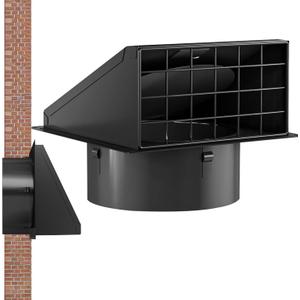 Dryer Vent Cover Outside, Exhaust Cap, 5.4x3.78 Inches Removable Mesh Shield, Stainless Steel Protector with Rubber Cushioned Non Return Flap for Range Hood Kitchen Bathroom Ventilation Setup