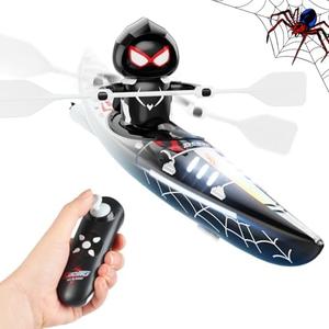 DEERC Remote Control Boat for Kids, RC Spider Kayak Boat Toys for Pool, Lake, Bathtub with Light Summer Outdoor Water Toys Never Capsize Gift for Kids Boys Girls