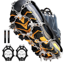 Crampons Ice Cleats Traction Snow Grips for Boots Shoes Women Men Anti Slip 19 Stainless Steel Spikes Safe Protect for Hiking Fishing Walking Climbing Mountaineering XL
