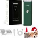 Professional Household Waterproof Low Noise Pet Hair Clippers Electric USB Rechargeable Painless Grooming Tools Hair Grooming Trimmer for Small Medium Dog Cat AP005 Green