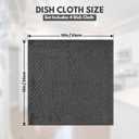 Infinitee Xclusives Premium Dish Cloth 100% Cotton 12 x 12 Inches |Pack of 4| - Ultra Soft Tea Towels - Highly Absorbent Kitchen Rags - Terry Dishcloth for Kitchen and Household Cleaning, Grey