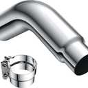 JY PERFORMANCE 4 Inch (ID) Diesel Exhaust Tip Elbow Tip 4'' Inlet 5'' Outlet 23'' Long Chrome Turndown Exhaust Tip with Clamp