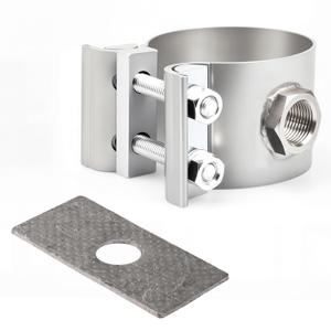 Car Oxygen Sensor Adapter Fit for 2-1/4"-2-1/2" Oxygen Sensor Pipe for Automotive Oxygen Sensors, No Weld Design Clamp On o2 Sensor Bung, Clamp-On Wideband Air/Fuel Ratio Gauge o2 Sensor Adapter Kit