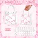 Tioncy 24 Pcs Pink Bow Gift Bags with Handles Mother's Day Bow Clear PVC Goodie Treat Candy Bag Bows Theme Present Wrap Tote Bags for Birthday Party Favor Weddings Decoration Bridesmaid Supplies