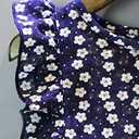 Baby Toddler Girls Summer Outfits 2-7 Years Kids Flower Print T-Shirt Sleeveless Top Belt Shorts Pants Set (Blue)