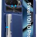 ATATOO for Google Pixel 10/Pixel 10 Pro Wallet Case, Built-in Card Holder & Slide Camera Cover & RFID Blocking, Military Grade Protection, Shockproof Case for Pixel 10/10 Pro 6.3" 2025, Blue
