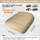 BWTJF 2 Pack Front Car Seat Bottom Covers, Universal Auto Seat Cushions, Nappa Leather Full Wrapping Edge Compatible with Most of Vehicles - SUVs/Sedans/Pickup Trucks, Beige