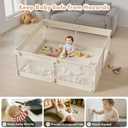 Mloong Large Baby Playpen for Toddler - 6959in Babies Play Pen Playard Active Center Beige