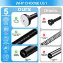 Tension Curtain Rod Black Tension Rod 40 to 78 Inch Spring Curtain Rods Non Slip Tension Rods 1pcs For Windows No Drilling Adjustable Tension Rods of Curtains Window Closet Kitchen Wardrobe