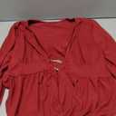 SOLY HUX Women's Plus Size Ruched Cowl Neck T Shirt Long Sleeve Asymmetrical Party Club Tops (Pure Burgundy. Large)