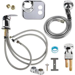 Salon Shampoo Bowl Faucet Vacuum Breaker Kit, Faucets for Shampoo Bowls with Hose and Sprayer Replacement Part, Hair Salon Faucet Sprayer Hose Set