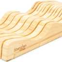X-Large In-Drawer Bamboo Knife Block: 15 Slot (Holds 12-15 Knives) Empty Wooden Knife Holder for Kitchen Drawers - Cutlery Tray Organizer & Storage