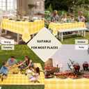 Hiasan Rectangle Gingham Tablecloth 60 x 120 Inch, Yellow Waterproof Checkered Table Cloth, Wrinkle Resistant Washable Wipeable Table Covers for Party Dinner Kitchen Picnic Birthday