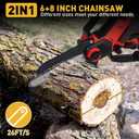 Mini Cordless Chainsaw for Milwaukee M18 Battery,6 Inch & 8 Inch Electric Battery Powered Brushless Chainsaw,400W Auto Oiler Hand Saw for Wood Cutting Tree Trimming (Only Tool)