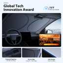 Upgraded Windshield Sun Shade for Tesla Model Y/Model 3 2017-2026 [99.9% Sun Protection, Super Heat Insulation] Foldable Sunshade with Storage Bag, Car Accessories, WS2 (59 x 36 in)