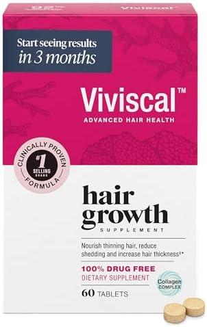 Viviscal Hair Growth Supplements For Women For Thicker, Fuller Hair, Nourishes Thinning & Loss, With Proprietary Collagen Complex, 51 Tablets. Exp. 10/2027