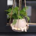 NINIPAPA Hanging Swing Chair Planter Pot Smile Face Plant Pot for Indoor Outdoor Plants Cute Head Flower Pots for Succulent String of Pearls Unique Gift on Mother's Day, Birthday, Christmas