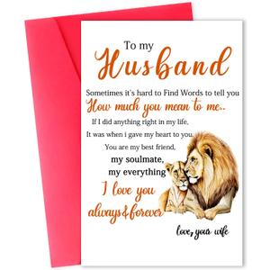 10 x Romantic Birthday Gift for Husband, Unique Sweet Birthday Card from Wife, Thank You Husband Birthday Card, Happy Birthday To My Husband
