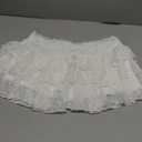 BEAUDRM Women's Y2K Lace Ruffle Skirt Going Out Party Rave Club Date Night Mini Skirts S