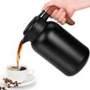 68oz Thermal Coffee Carafe, Stainless Steel Double Wall Vacuum, Carafes for Keeping Hot, Large Carafes for Hot Liquids, Cold Drinks, Tea (Black)