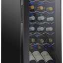 SCHMECKE 18 Bottle Compressor Cooler Refrigerator w/Lock - Large Freestanding Cellar - 41f-64f Digital Temperature Control Fridge For Red, White, Champagne or Sparkling - Black