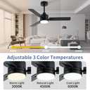 LANMEL 42'' Black Ceiling Fans with Lights and Remote, 6 Speed Low Profile Modern Ceiling Fan with Quiet DC Motor for Indoor Outdoor Bedroom Living Room
