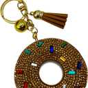 4 x Sparkling Keychains Bag Charms for Women Girls, Crystal Bling Rhinestone Key Ring Car Fob, Backpack Handbag Accessories