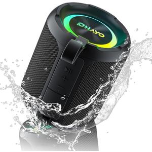 OHAYO 40W Wireless Portable Bluetooth Speaker with Lights, IPX7 Waterproof, Loud Sound, RGB Lights,TWS Pairing, AUX&TF-Card in, for Home/Party/Travel/Outdoor/Beach