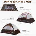 Camping Tent 2-4 Person, Waterproof Windproof Tent with Rainfly Easy Set up-Portable Dome Tents for Camping
