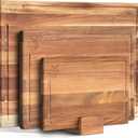 WALDWERK Cutting Board Set (15.75 x 12/13 x 9.5/10 x 7 in) out of Solid Acacia Wood - 0,8 in Thick Cutting Boards for Kitchen - Wood Cutting Boards - Wooden Chopping Boards for Kitchen, 17.3"L x 3.9"W