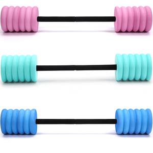 Soulchen 3 Pack Long Aquatic Exercise Dumbbells Pool Exercise Equipment Eva Foam Water Aerobics Equipment With High Density For Weight Loss Water Sport Fitness Tool(Pink, Blue, Teal,Large)