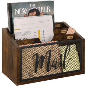 YINMIT Mail Organizer Countertop, Mail Holder, Mail Sorter for Desk, Desktop Mail Basket, Mail Organizer Wall Mounted, Office Desk Organizers and Accessories for File Paper Folder