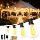 oneup Outdoor String Lights 200FT LED Patio Lights with Remote & APP,Dimmable 2700K Warm White,ST38 Bulbs Shatterproof & Weatherproof IP44,Heavy Duty Bistro Lights for Backyard,Patio,Gazebo,Pergola