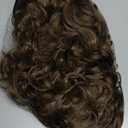 Wiginway 26 inch Long Curly Light Ash Brown Hair Premium Synthetic Women's Wig 3/4 Half Wig with Black Headband