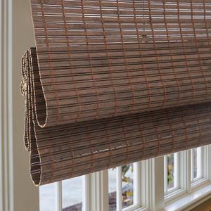 Sunbox Cordless Bamboo Roman Shade Blind, Woven Wood Roman Shades, Light Filtering Natural Bamboo Shades for Windows, French Doors, 31.5" W x 64" H, Sarasota-Cocoa