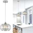 XSDeTu Modern Chrome Pendant Light Fixtures, Mini Crystal Hanging Light Chandelier, Metal Kitchen Island Lighting, Adjustable Pendant Lighting for Kitchen Island, Dining Room, Bedroom, Hallway