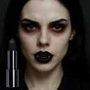BOBISUKA Halloween Vampire Makeup Kit with Dark Fake Blood, Black Lipstick, 3 Pairs Vampire Teeth, Horror Cosplay Costume Accessories for Halloween, Vampire, Party