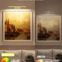 EZVALO Picture Light for Wall, 4800mAh Rechargeable Wireless Remote, 16in Dimmable Magnetic LED Art Display Light with 3 Color Temperatures, for Gallery, Living Room, Bedroom, Hallway (Gold)