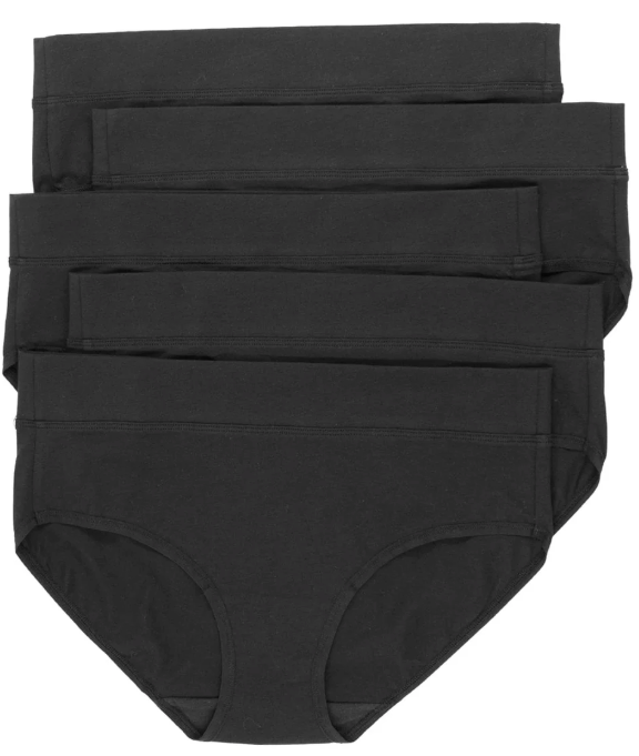 Women Underwear Black M 95% Cotton 5% Spandex 5 Pack