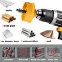 KATA Impact Hole Saw Set - 3PCS Thin Wall Hole Saw Kit Electric Tool Hole Cutter Drill Bit 7/8", 1-1/8", 1-3/8" (22-29-35mm) for Plumber - 1/4" Hex Shank, Variable Pitch Teeth for Plastic and Metal