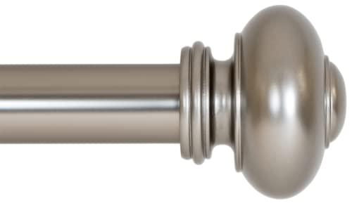 Ivilon Drapery Window Curtain Rod - Knob Design, 1 Inch Rod, 48 to 86 Inch. Satin Nickel